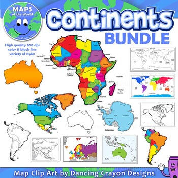 continents maps of the world clip art