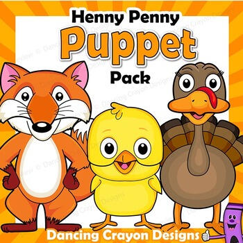 Printable Henny Penny paper bag puppets template