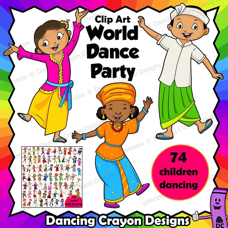 children of the world clip art dancing kids
