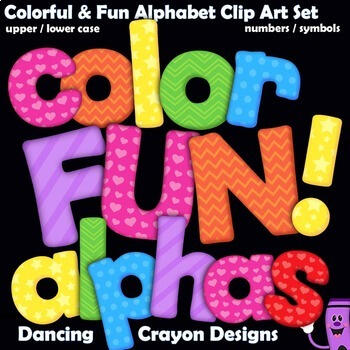 Colorful alphabet clip art and printable bulletin board lettering