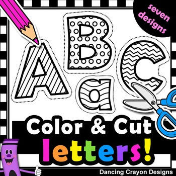 Alphabet lettering clip art for coloring pages and bulletin boards