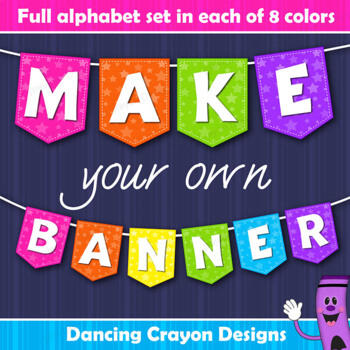 editable banner bulletin board alphabet lettering classroom decor clip art