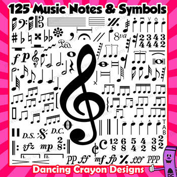 Music note clip art notation