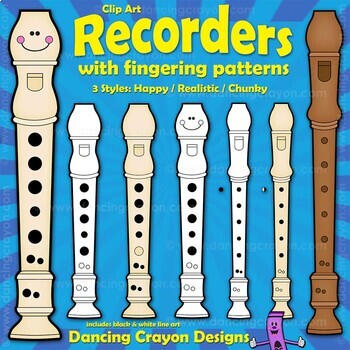 recorders clip art and fingering chart clip art